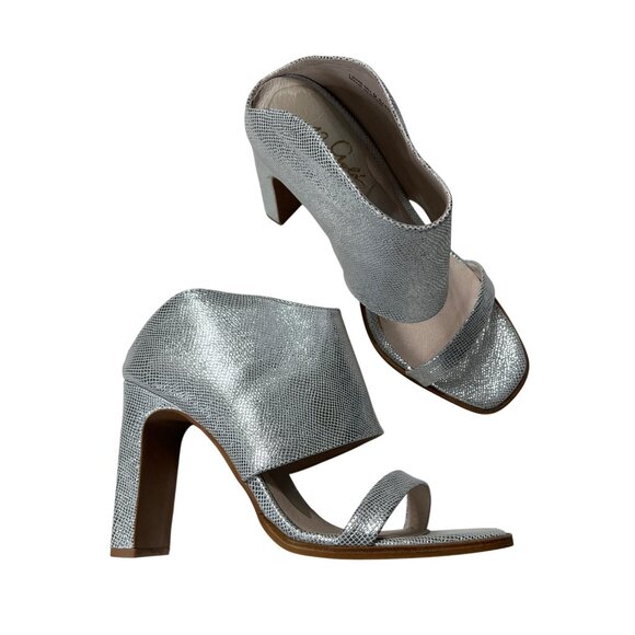 42 Gold Linx Silver Heels Size 9.5 - Picture 2 of 13